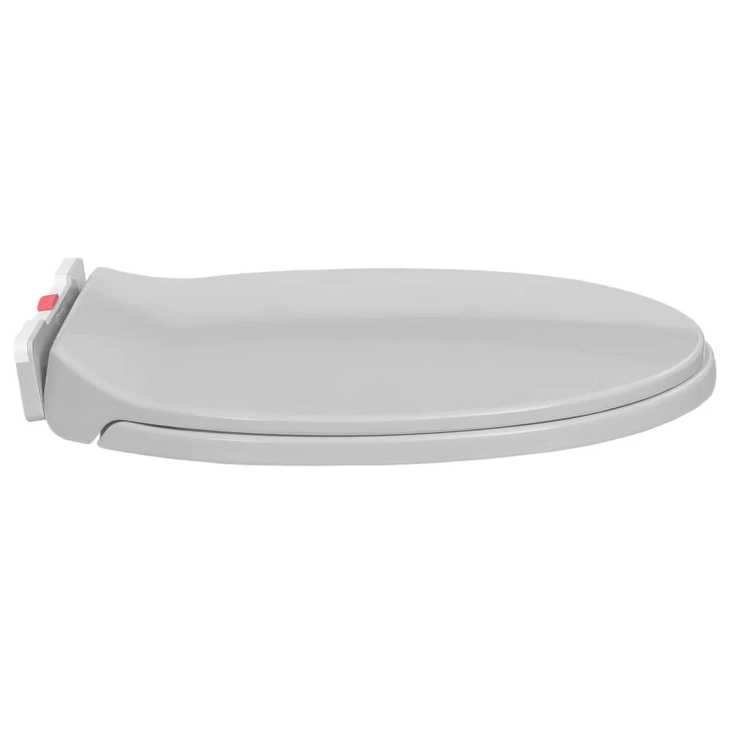 Siège de Toilette Silencieux Gris Clair - Abattant WC Confortable Ovale - 17