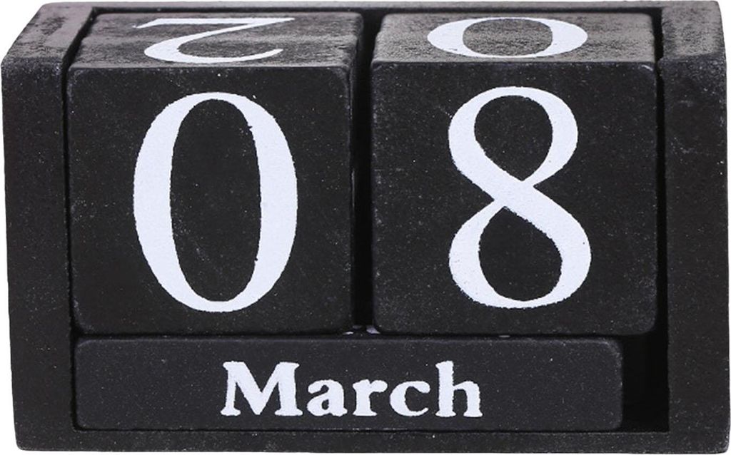 Holzblöcke, Schreibtischkalender, Monats- und Datumsanzeige, wiederverwendbar, Bauernhaus, rustikaler Massivholz-Ewiger Kalender, Home-Office-Desk...