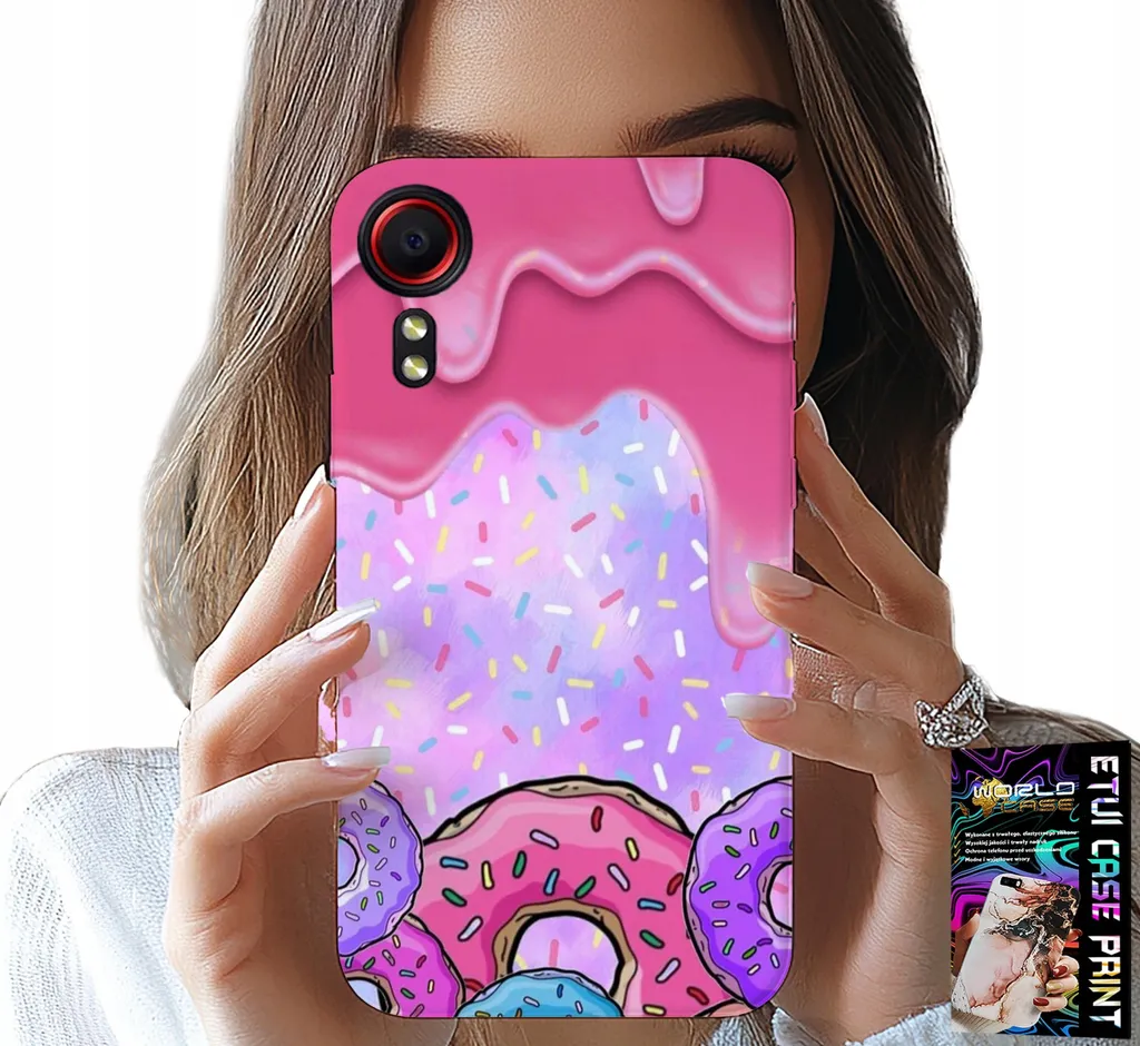 Custodia Per Samsung Galaxy Xcover 7 - Ciambelle Dolci Con Glassa Sullo Sfondo + Vetro