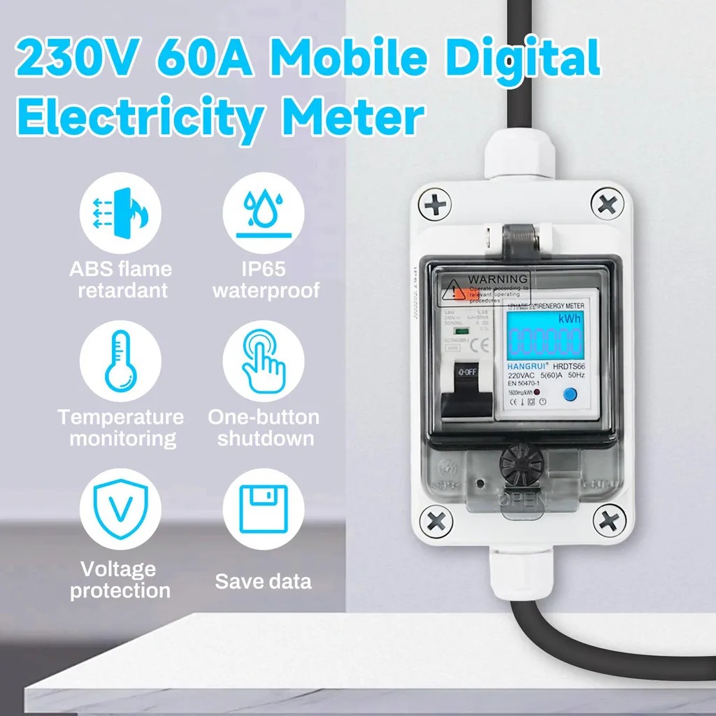 Coffret de comptage d'énergie mobile avec protection différentielle 16A - 5