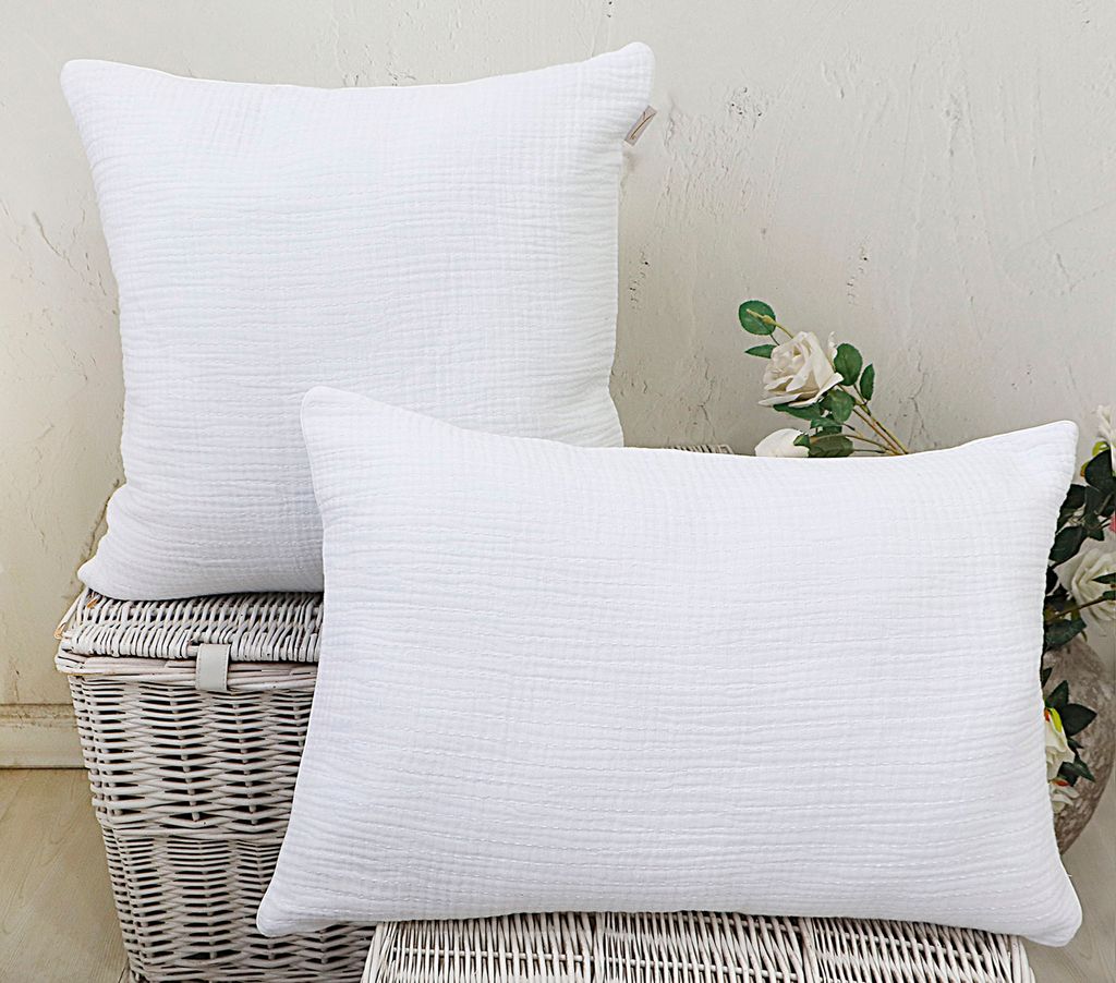 Heckett and Lane Gaze Noah Kussen 50x50 Brilliant White Brilliant-White