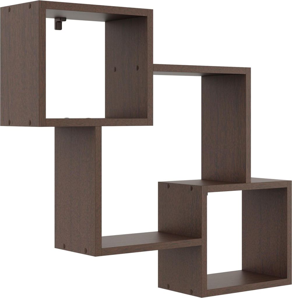 Moderne Wandregal Hängeregal Regal Wand Bücherregal Wandmontage Design Eiche Wenge Wohnzimmer Kinderzimmer 78,3x71,1 cm