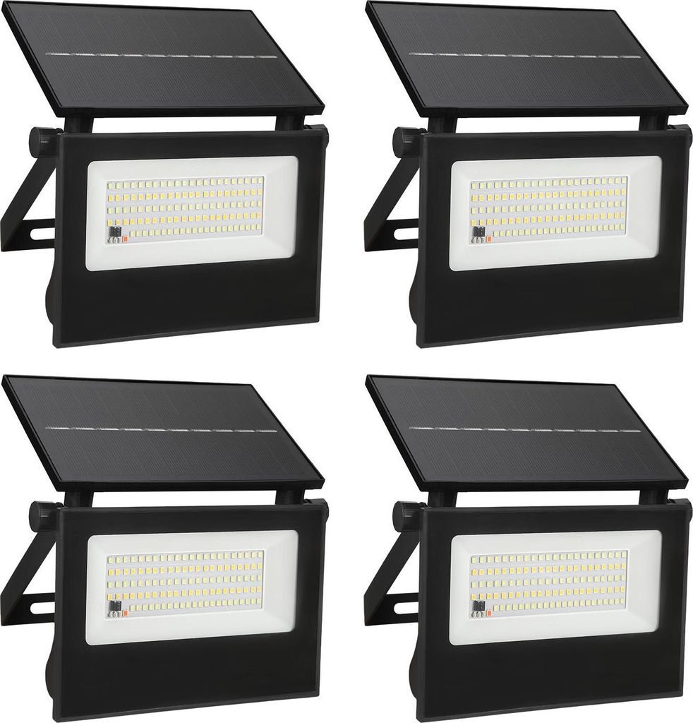 Izrielar 4X LED Solar Wandleuchte Strahler Lampen mit Bewegungsmelder Balkon Außen Treppen