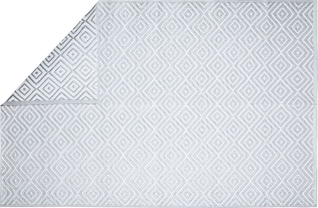 Teppich Outdoor Zweiseitig Wasserdicht Resistent Weiß Grau Produktbild 8