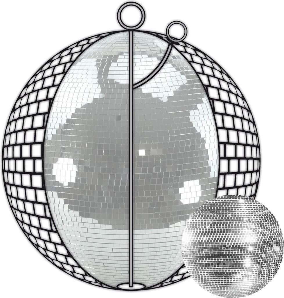 Spiegelkugel 75cm - silber - Discokugel Echtglas - 10x10mm Spiegel - PROFI Serie