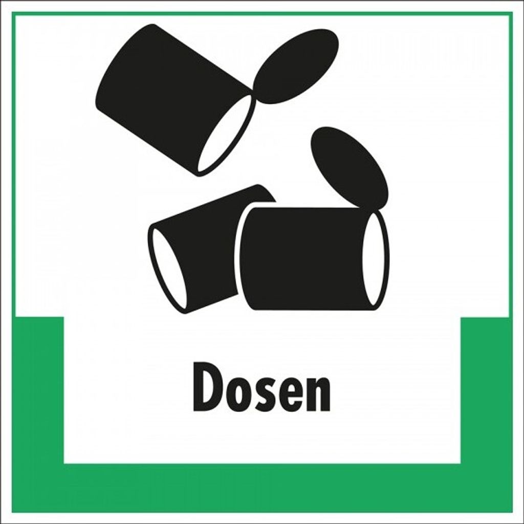 Dreifke Schild I Abfallkennzeichen Dosen, mit Symbol und Text, Kunststoff, 2...