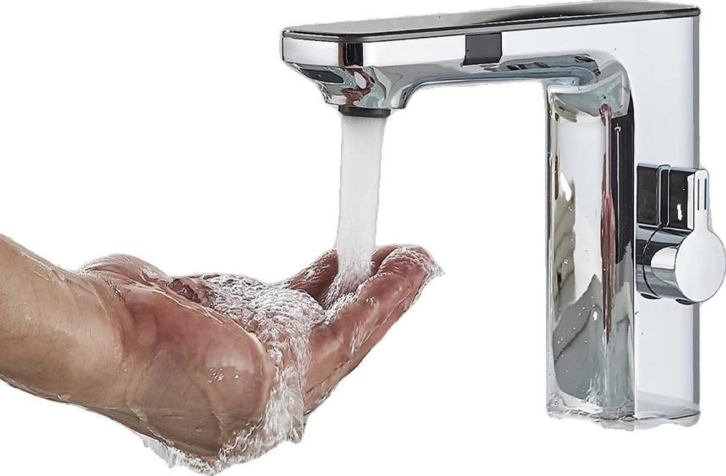 Waschtischarmatur, deckmontiert, aus Messing, zeitgenössischer Stil, Chrom