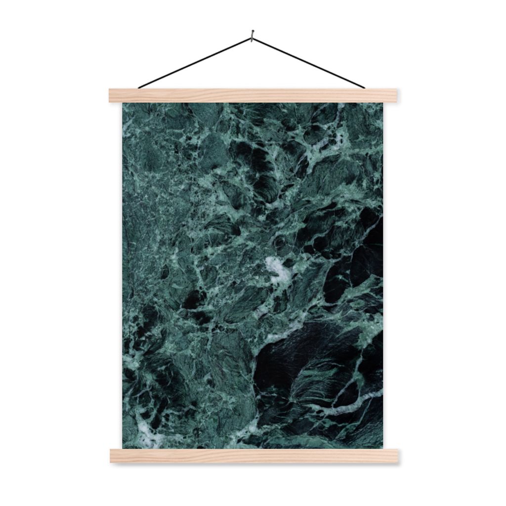 MuchoWow Textilposter Marmor - Stein - Textur - Marmoroptik - Design 120x160 cm mit holzfarbenen Rahmen - Plakatkarton