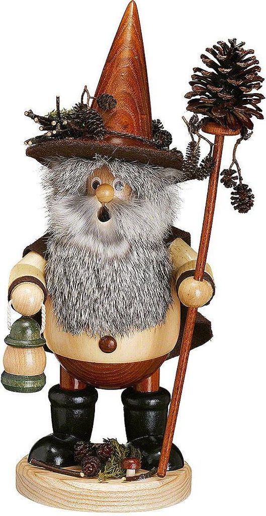 Waldwichtel Zapfensammler, natur (25cm) Räuchermann von Drechselwerkstatt Uhlig