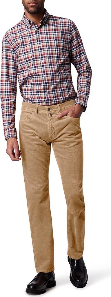 Pierre Cardin Hose Ripp Normaler Schnitt Braun Cord