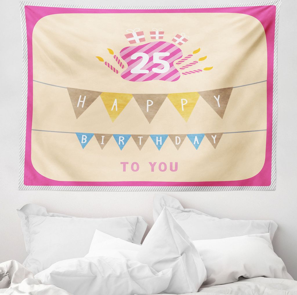 ABAKUHAUS Bunt Wandteppich, Flaggen-Rosa-Rahmen aus Weiches Mikrofaser Stoff Waschbar ohne Verblassen Digitaldruck, 150 x 110 cm, Mehrfarbig