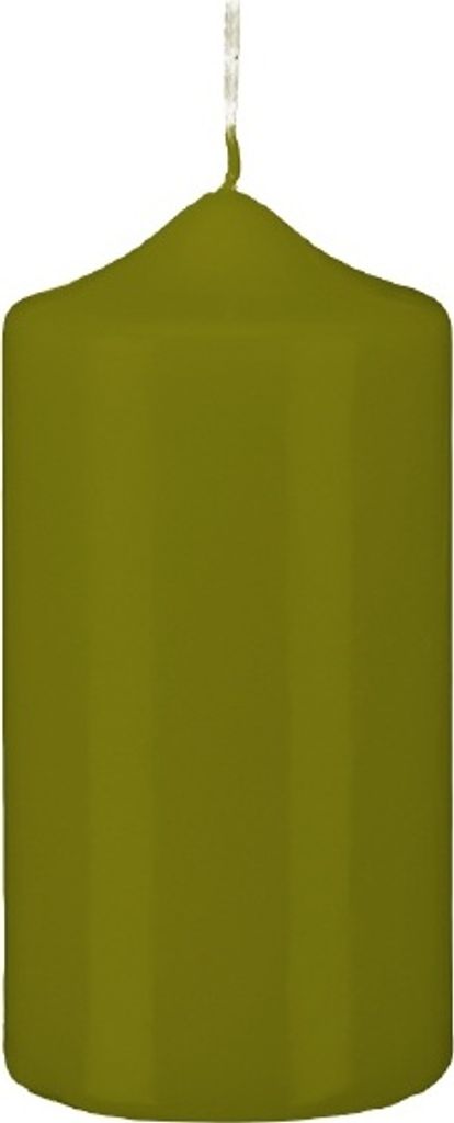 Stumpen Kerzen Scottish Green 8 x Ø 6 cm, 12 Stück getauchte Stumpenkerzen mit Spitzkopf in RAL Qualität