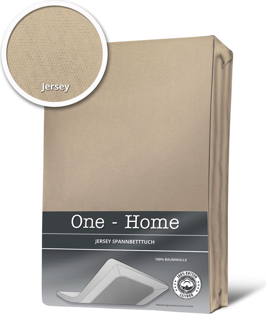 Spannbettlaken Spannbetttuch beige sand 180x200 cm - 200x200 cm Jersey Baumwolle