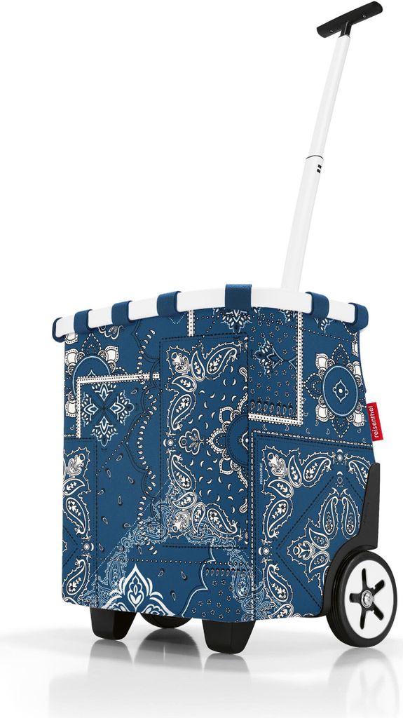 reisenthel carrycruiser, Einkaufstrolley, Einkaufskorb mit Rollen, Frame Bandana Blue, 40 L, OE4099