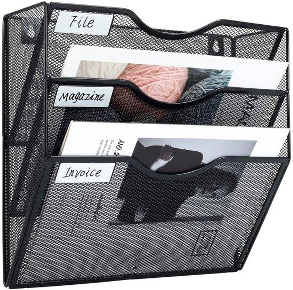 Bücher- und Dokumentenschrank mit 3 Ebenen, Black Design