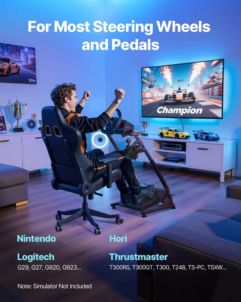 Support Volant Gaming pour Logitech G29 - Idéal pour Petits Espaces PC - 2