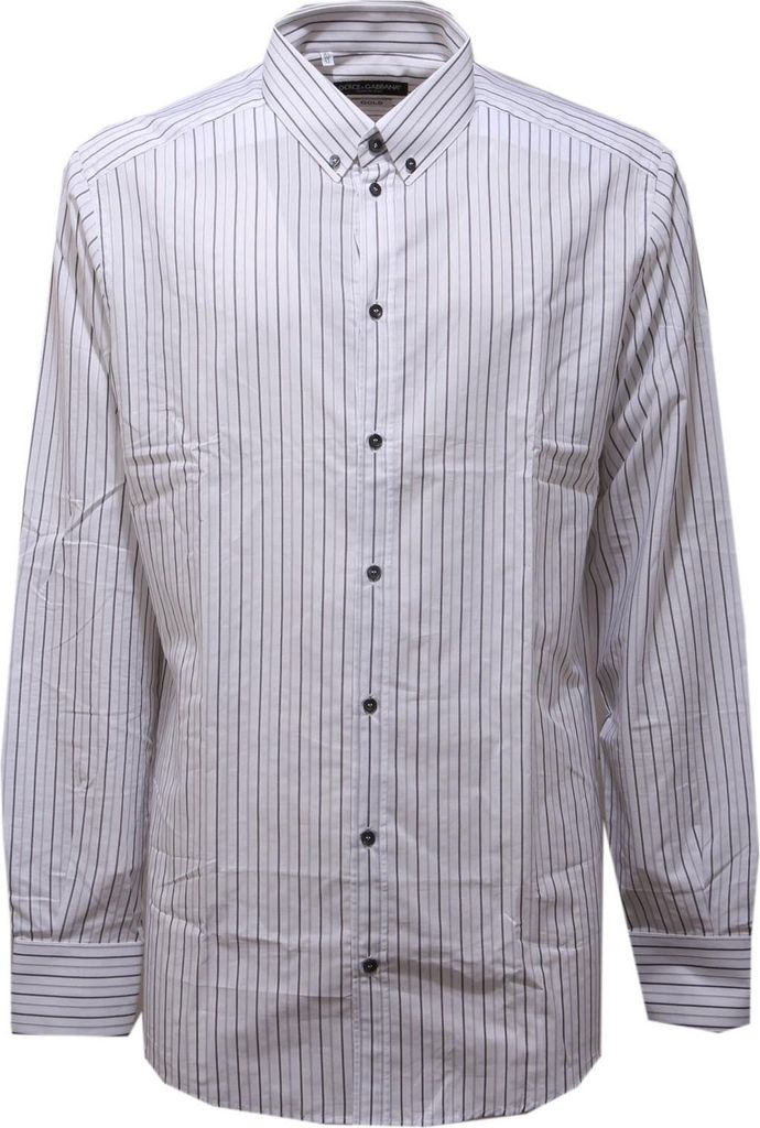 3479AC camicia uomo DOLCE & GABBANA GOLD Baumwolle grey stripes shirt men
