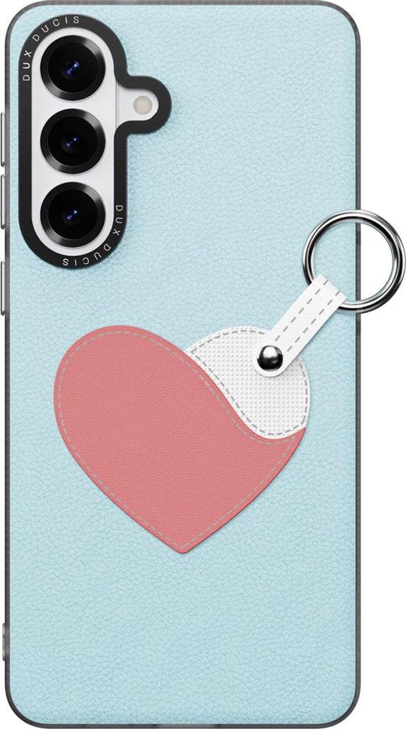 Handyhülle mit Trageband für Galaxy S26 Plus, Dux Ducis Luvy, Blau mit Rosa Herz