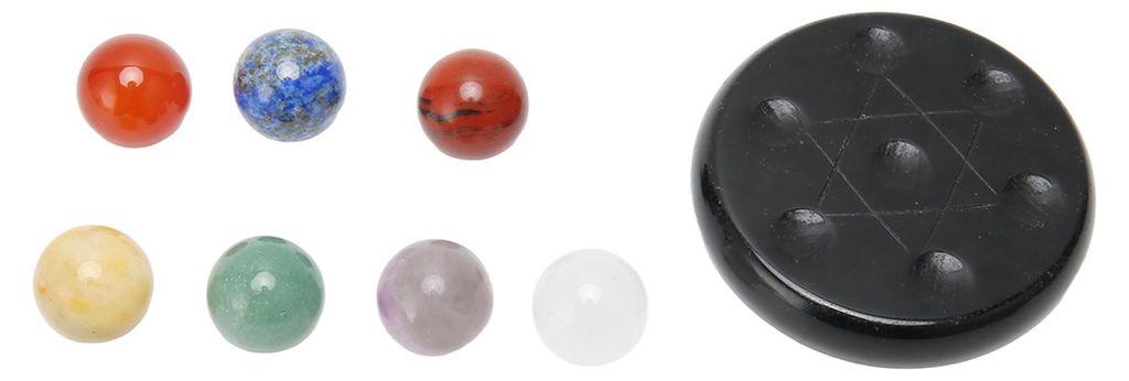 7-teiliges Chakra-Stein-Set mit Heilkristallen auf Obsidian-Basis für Anfänger und Profis
