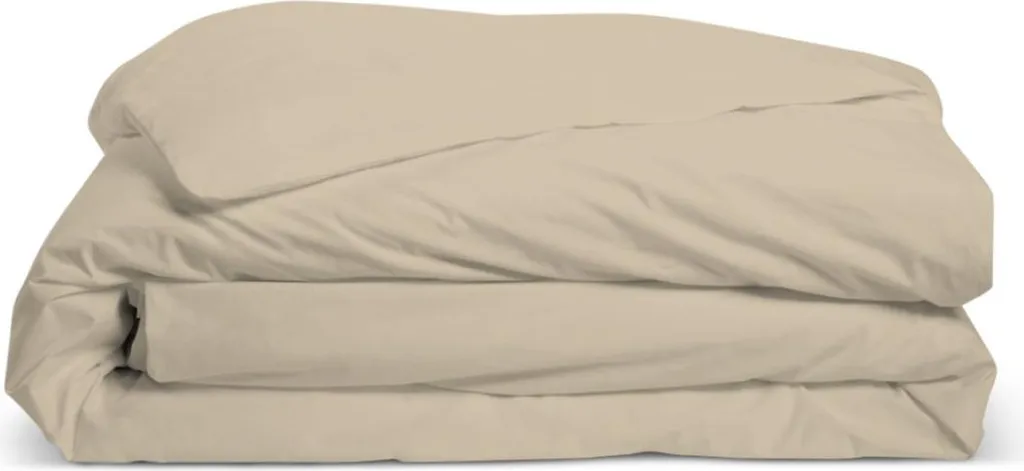 Housse de Couette Percale de Coton 220x240 Finition Mate Coloris Lin