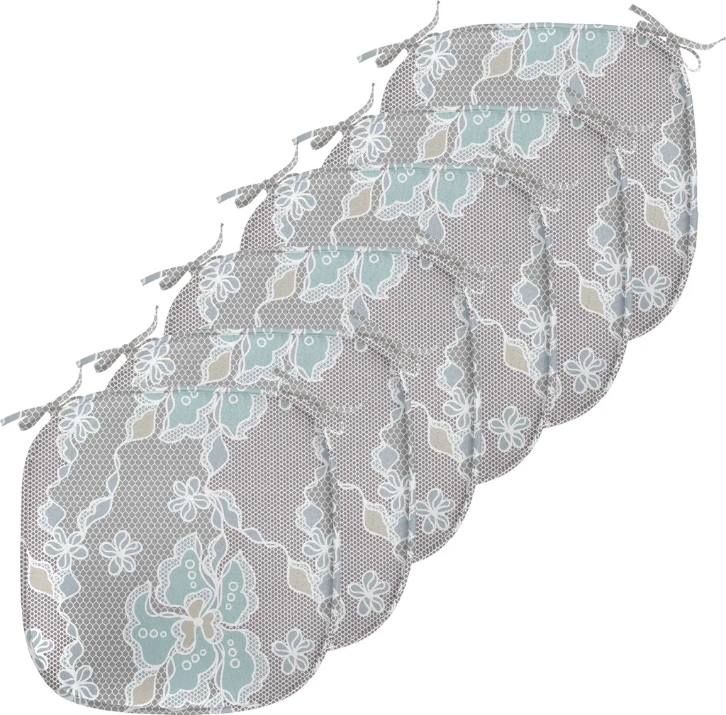 Galettes de Siège avec Sangles Imperméables Motif Fleuri Vintage x6