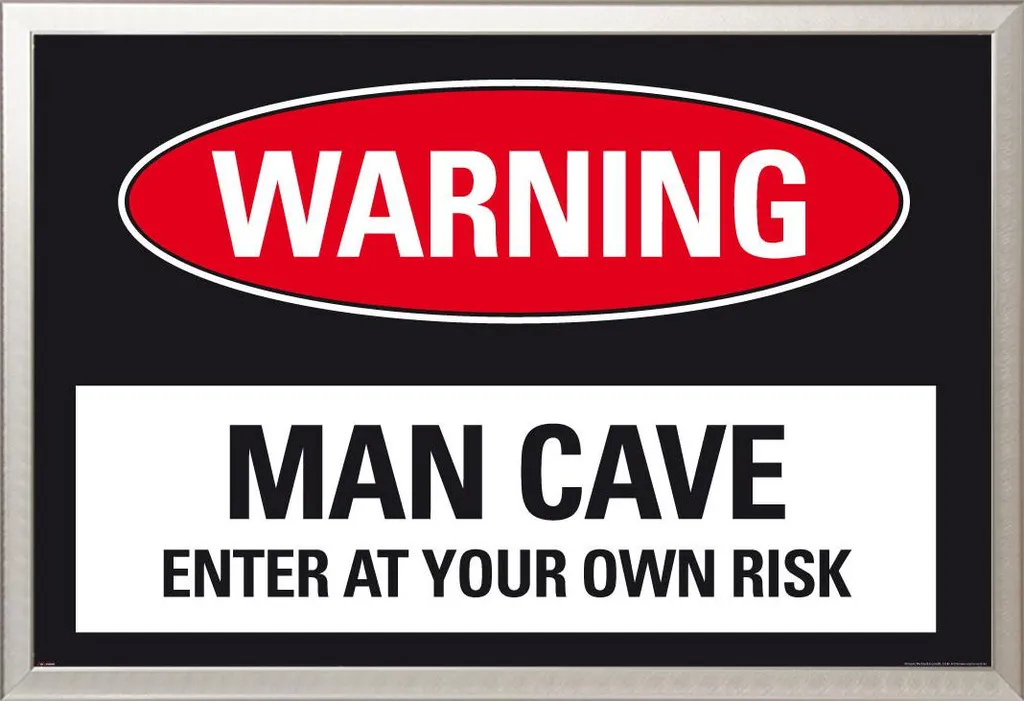 Cadre Aluminium Argenté Shinsuke avec Poster Man Cave et Vitre Acrylique