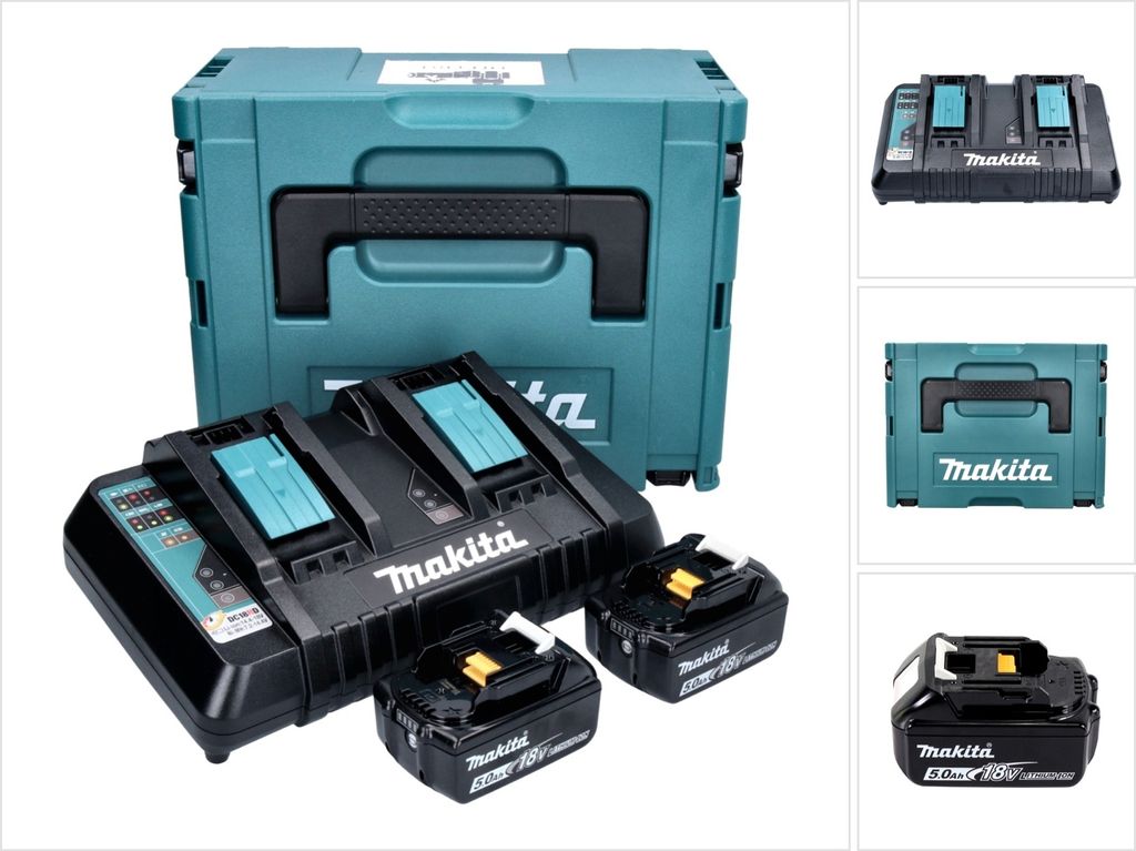 Makita Energy Kit 197629-2 2x BL1850B + DC18RD Produktbild 