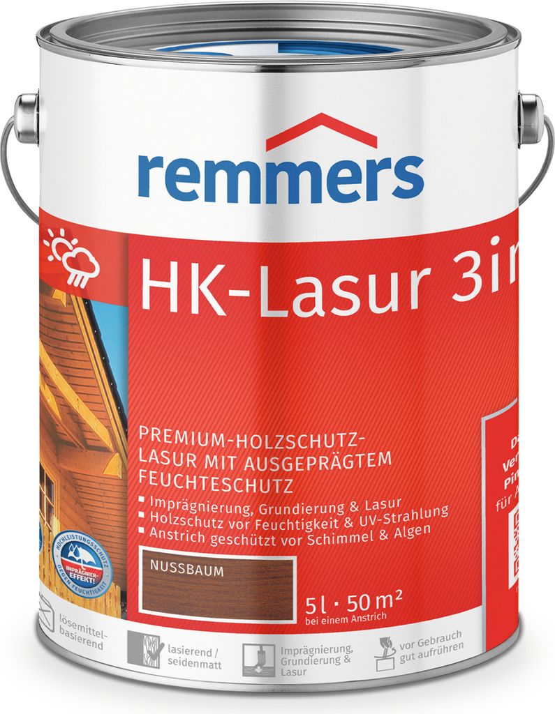 Remmers HK-Lasur 3in1 nussbaum (RC-660) 5 l, Holzlasur Produktbild 