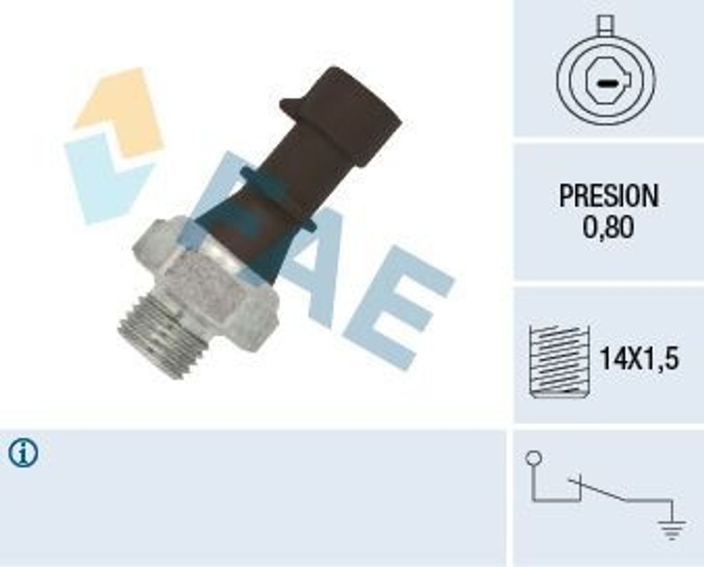 FAE 12570 Öldruckschalter Öldrucksensor für FIAT Ducato Kastenwagen (250, 290) Ducato Pritsche / Fahrgestell (250, 290) Ducato Bus (250, 290)