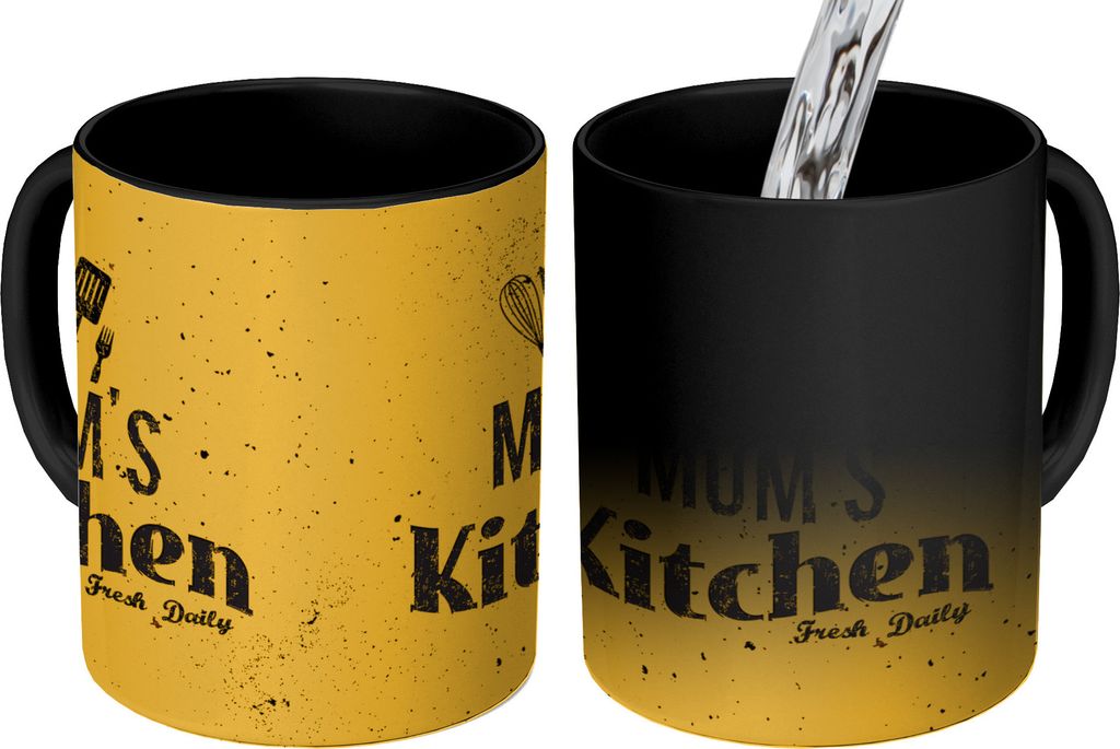 MuchoWow Zauber Tasse Zaubertasse Magic Küche - Mutter - Vintage 350 ml Farbwechsel Becher Geschenk Geschenkidee - Magic-Tasse - Fototasse - Ker...
