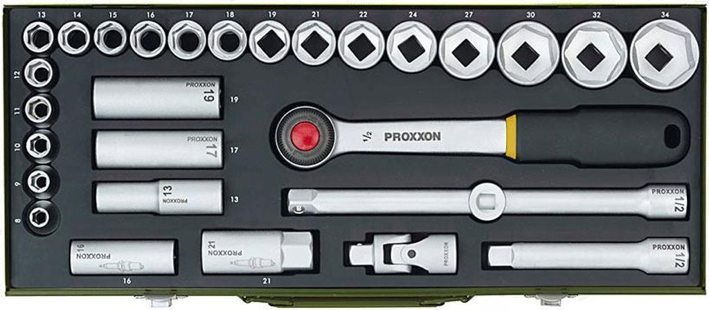 Proxxon 23 000, Sada nástrčných hlavic na ráčnu, 29 kusů, Obrázek produktu 