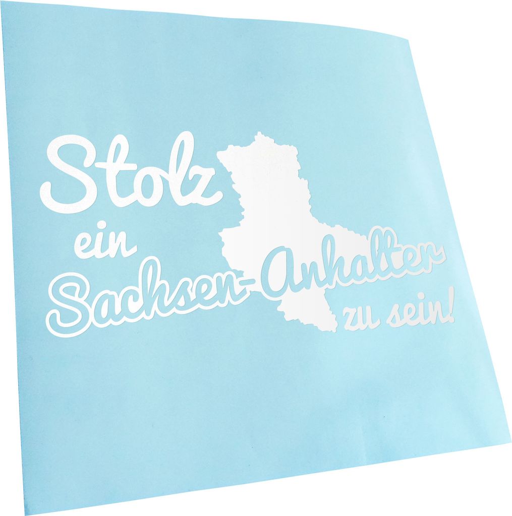 Kiwistar - Autoaufkleber - Sachsen-Anhalt Stolz - Weiss - 60x30cm - Aufkleber für Auto, Laptop, Fahrrad, LKW, Motorrad mehrfarbig JDM Decal Racing