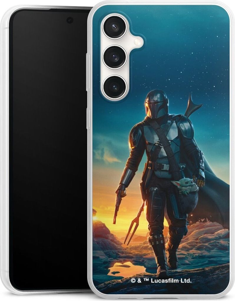 DeinDesign Slim Hülle für Samsung Galaxy S23 FE Silikon Case Ultra Dünn Handyhülle Sonnenuntergang Star Wars The Mandalorian