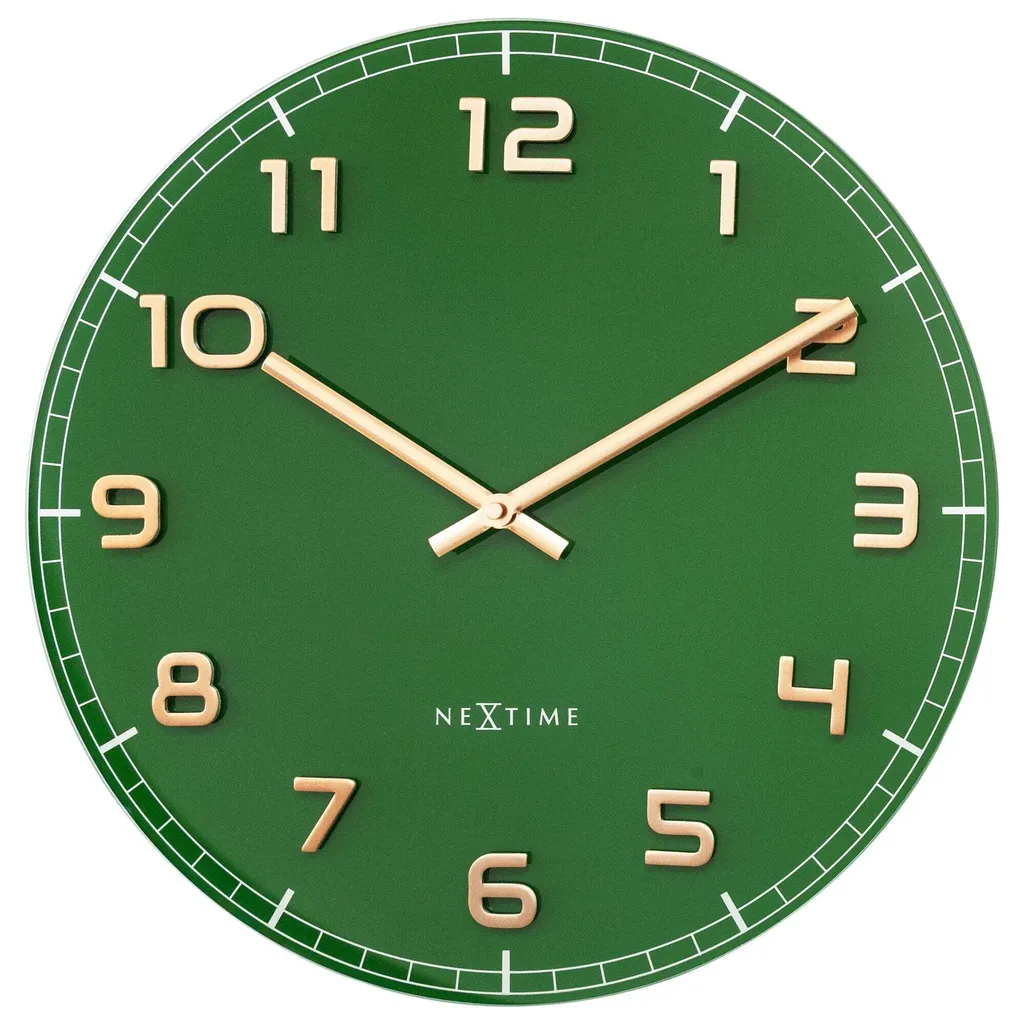 Horloge murale NeXtime 3314GC Classy Medium 40cm verte design chic