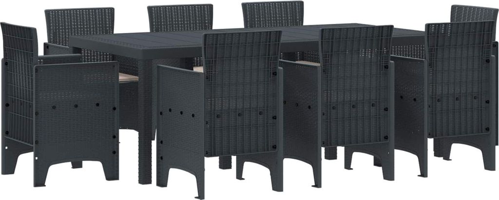 Garten Essgruppe 9 pcs Anthrazit Polypropylen