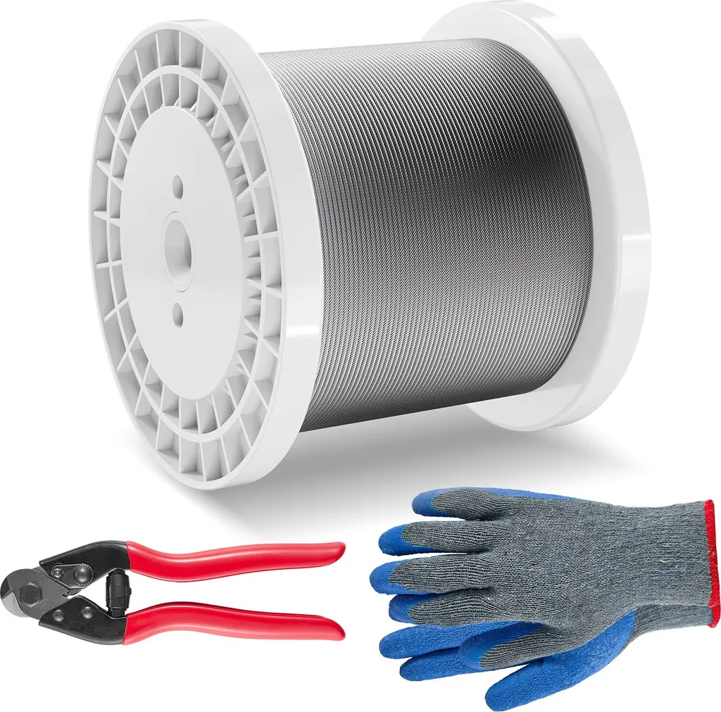 Câble inox pour voile d'ombrage et palissage de jardin - 305m en 3,18mm