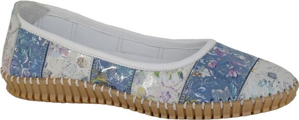 Mod Comfys - Damen Freizeitschuhe, Floral, Leder DF2282 (38 EU) (Grau/Blau)