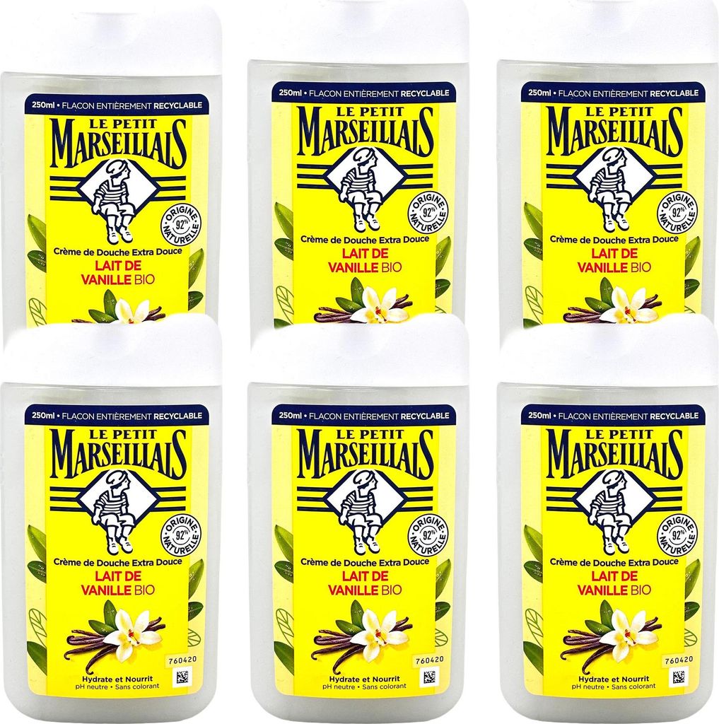 Le Petit Marseillais Vanillemilch Duschgel 6x 250ml – Verwöhnende Reinigung