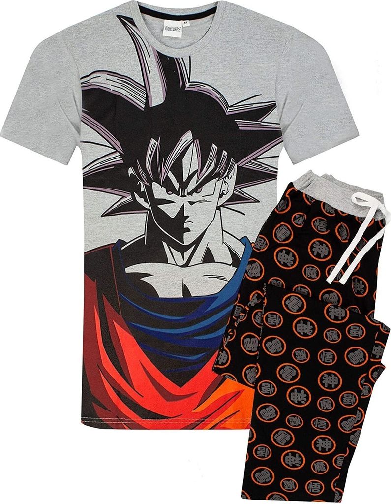 Dragon Ball Z - Schlafanzug mit langer Hose für Herren NS6317 (XXL) (Grau/Schwarz/Rot)