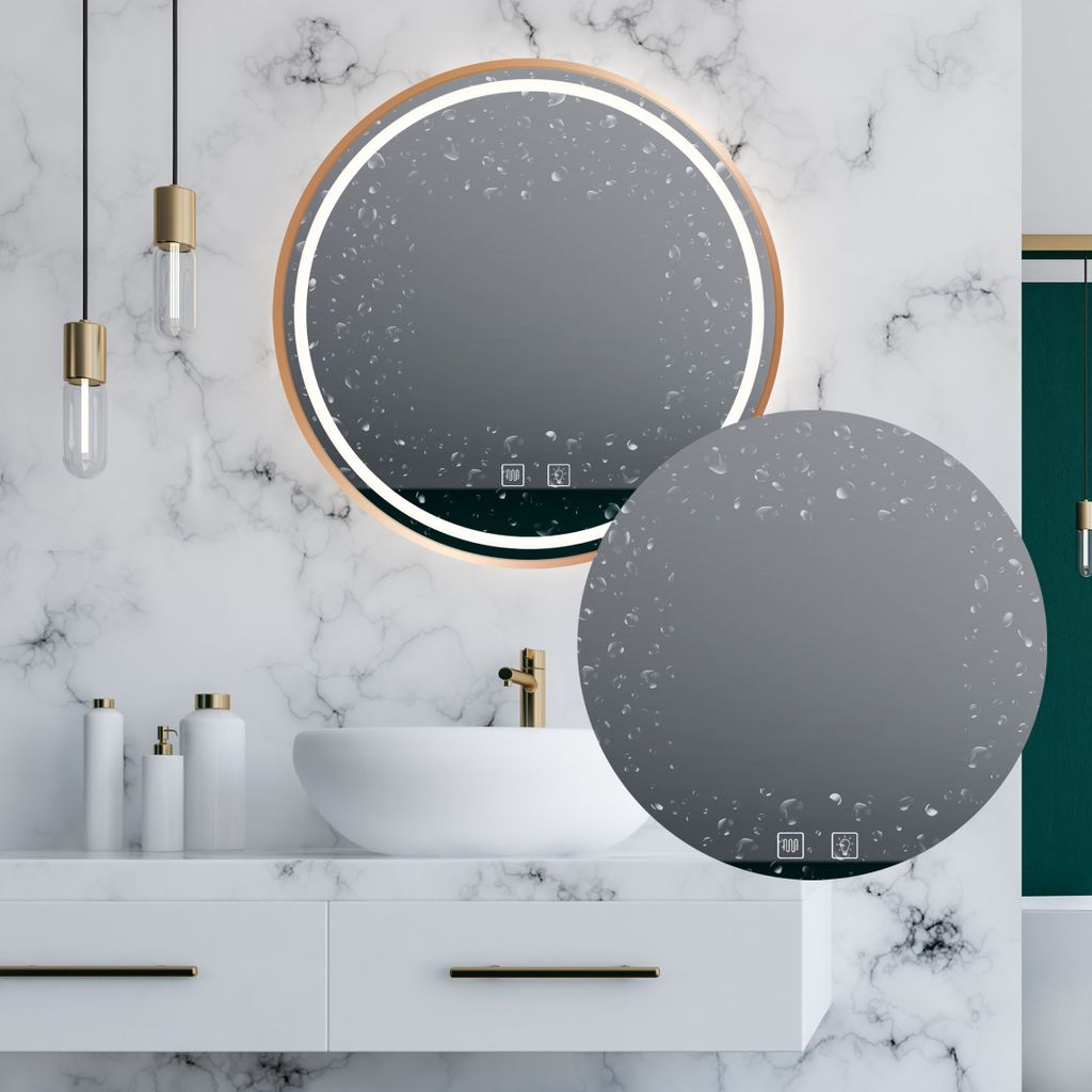 Miroir de Salle de Bain LED Bluetooth Rond avec lumière 50 cm 60 cm 70 cm