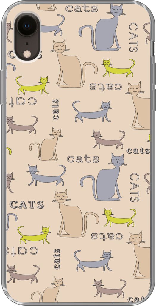 MuchoWow Handyhülle Schutzhülle Hülle für Telefoonhoesje iPhone XR Muster - Katze - Zitat - Jungen - Mädchen - Kinder - Kind Silikon Softcas...