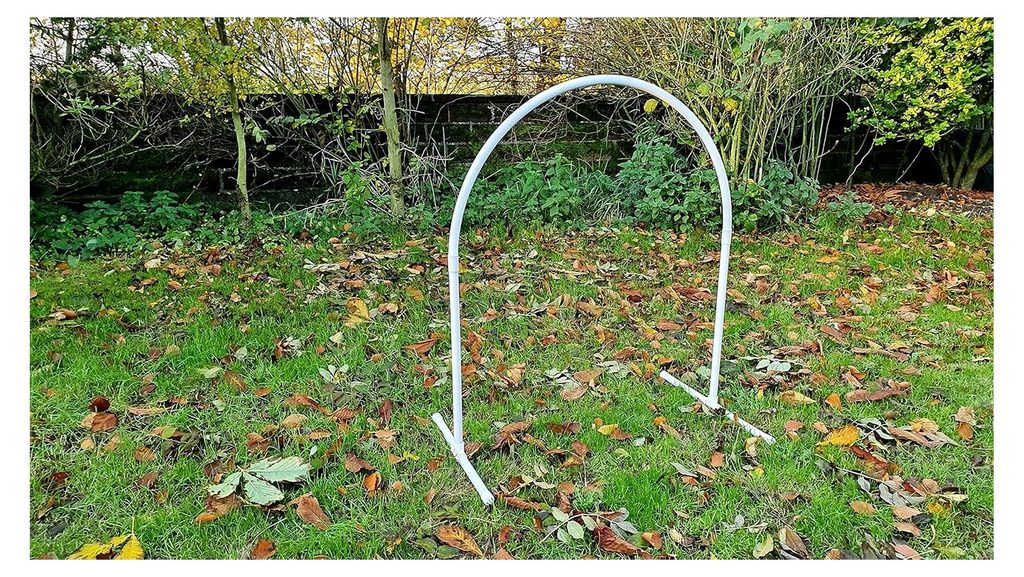 Hoopers Bogen / VDH-konform / Hoop / Hoops / Fun Hoopers Agility Bogen mit Ständer / PVC weiß / hellgrau