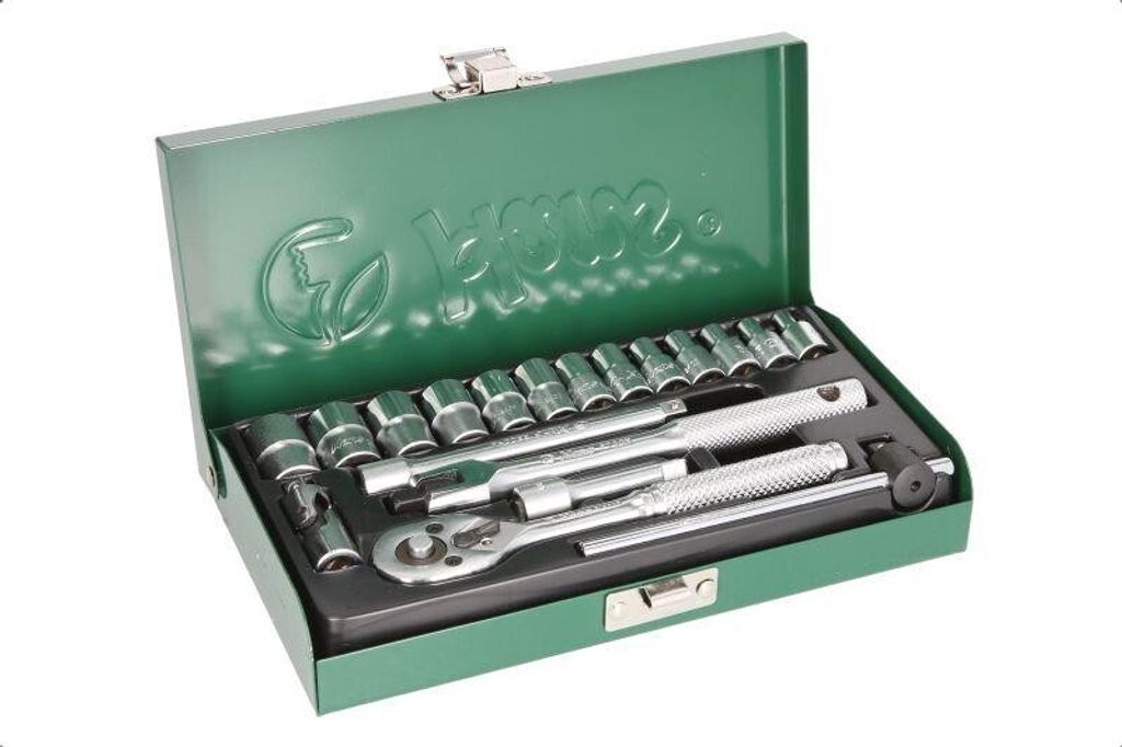 Steckschlüsselsatz 1/4 Zoll 19-teilig Sechskant mit Ratsche Modell 2619M