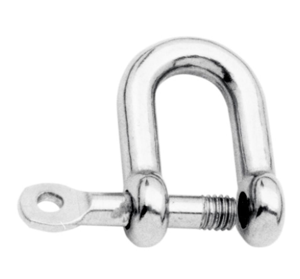 Rundschäkel mit unverlierbarem Bolzen, lange Form, 12mm, Edelstahl, A4