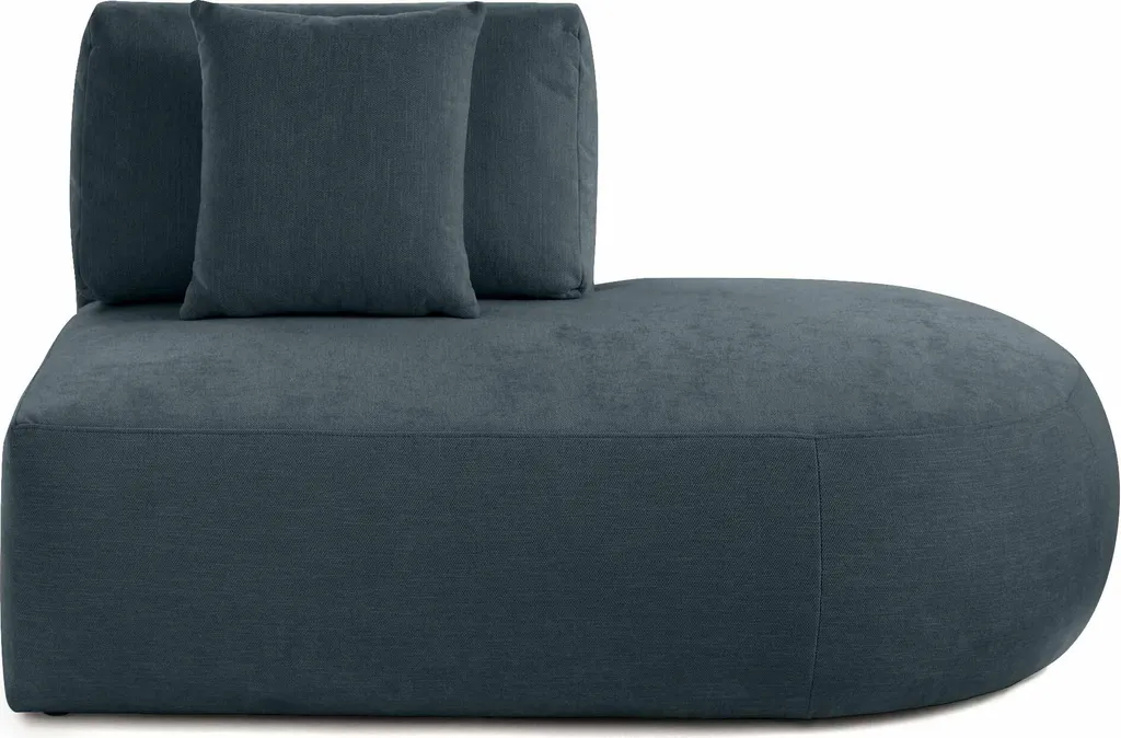 Lisa Design Santorini module d'assise droit tissu texturé bleu grisé
