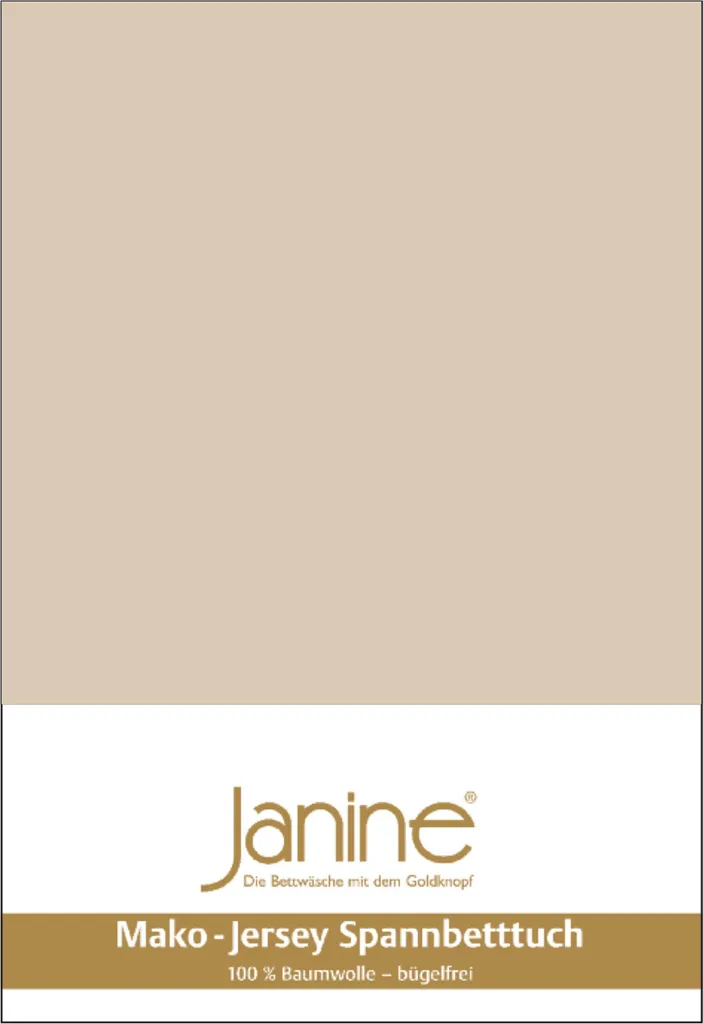 Drap-housse en Jersey de Coton 150x200 cm Janine Coloris Sable uni
