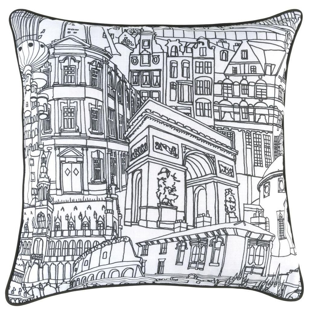 Kissenhülle Sightseeing 08 schwarz 45x45cm