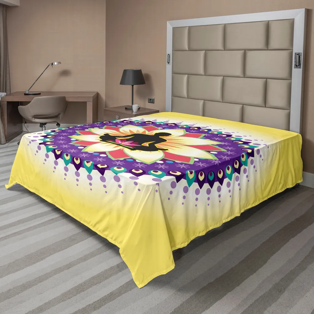 Drap de lit anti-plis Yoga Lotus 275x260 cm confort doux et respirant