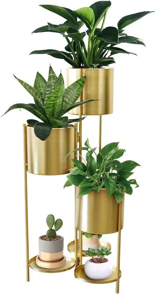 Support à plantes simple à 6 étages en métal doré - Design Moderne 98cm
