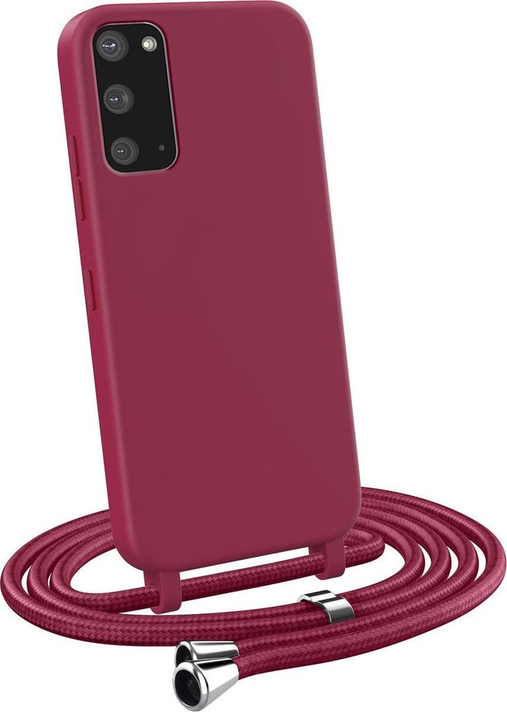 MyGadget Handykette für Samsung Galaxy S20 TPU Hülle mit Band - Handyhülle mit Handyband zum Umhängen Kordel Schnur Case Schutzhülle - Bordeau...